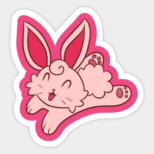 Happy Pink Bunny Sticker